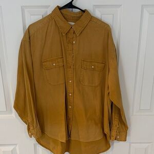 Aerie Women's Mustard Button Down Shirt